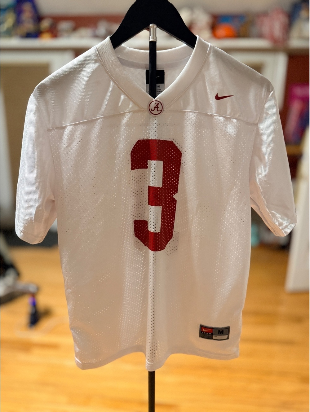 Nike Team White Alabama #3 Football Jersey Medium